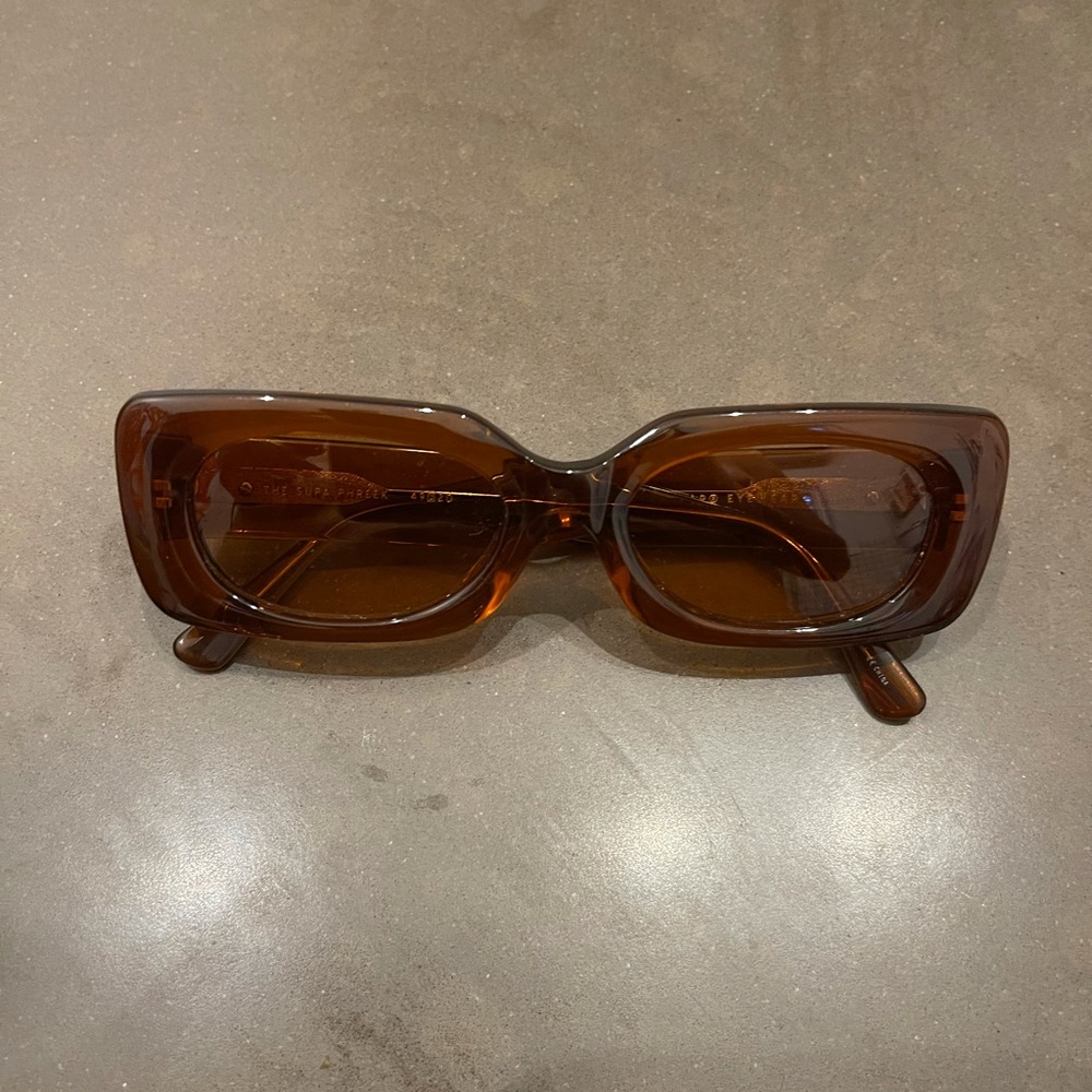 CRAP Eyewear clear Caramel rectangle sunglasses